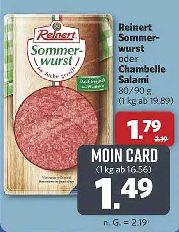 Reinert Sommerwurst oder Chambelle Salami 80/90 g