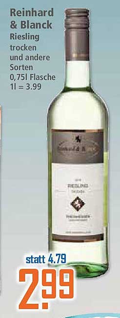 Reinhard & Blanck Riesling trocken und andere Sorten 0,75l