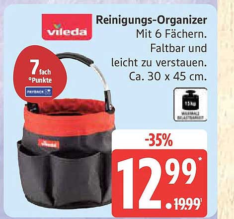 Reinigungs-Organizer von Vileda - Mit 6 Fächern, faltbar und leicht zu verstauen