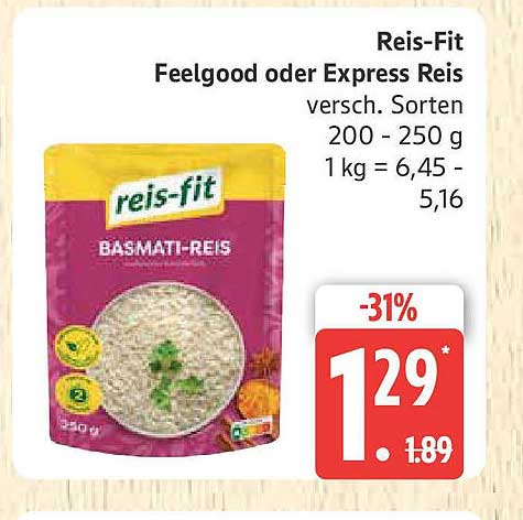 Reis-Fit Feelgood oder Express Reis 500 g