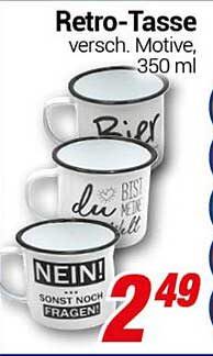 Retro-Tasse - verschiedene Motive, 350 ml