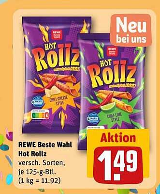 REWE Beste Wahl Hot Rollz, verschiedene Sorten, je 125-g-Btl.