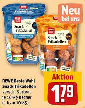 REWE Beste Wahl Snack Frikadellen versch. Sorten, je 165-g-Becher