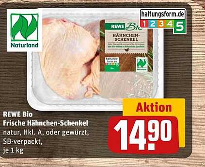 REWE Bio Frische Hähnchen-Schlegel, natur, Hkl. A, oder gewürzt, SB-verpackt, je 1 kg