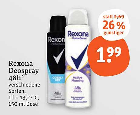Rexona Deospray 48h verschiedene Sorten, 150 ml