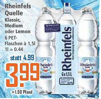 Rheinfels Quelle 6 PET-Flaschen à 1,5L – Klassik, Medium oder Lemon