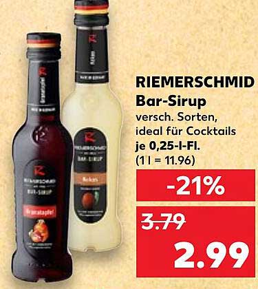 RIEMERSCHMID Bar-Sirup - verschiedene Sorten für Cocktails