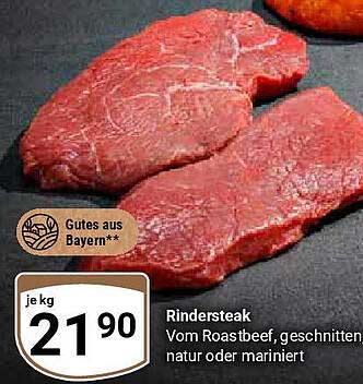 Rindersteak vom Roastbeef, natürlich oder mariniert
