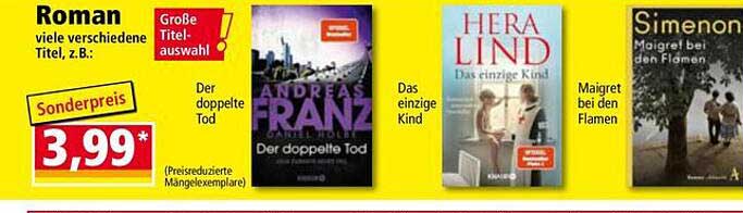 Roman viele verschiedene Titel, z.B.: Der doppelte Tod, Das einzige Kind, Maigret bei den Flammen