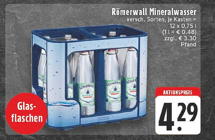 Römerwall Mineralwasser 12 x 0,75 l Kasten