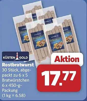 Rostbratwurst Küsten Gold - 30 Stück im Vorteilspack