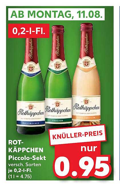ROT-KÄPPCHEN Piccolo-Sekt, verschiedene Sorten