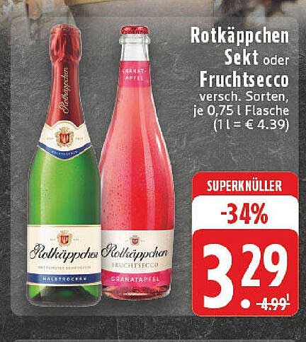 Rotkäppchen Sekt oder Fruchtsecco, 0,75 L Flasche
