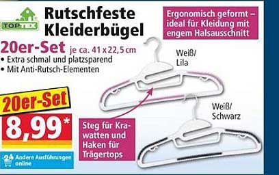 Rutschfeste Kleiderbügel 20er-Set