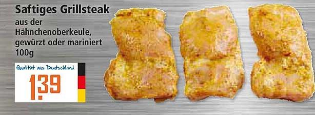 Saftiges Grillsteak aus der Hähnchenoberkeule, gewürzt oder mariniert 100g