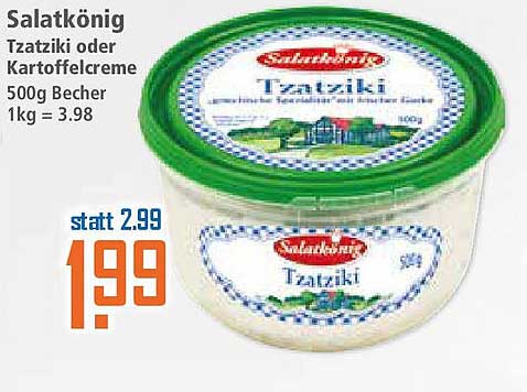 Salatkönig Tzatziki oder Kartoffelcreme 500g Becher
