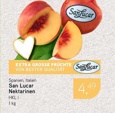 San Lucar Nektarinen 1 kg - Extra große Früchte von bester Qualität