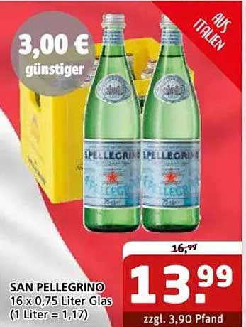 SAN PELLEGRINO 16 x 0,75 Liter Glas