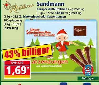 Sandmann Katzenzungen 45-g Packung