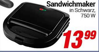 Sandwichmaker in Schwarz, 750 W