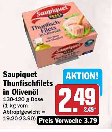 Saupiquet Thunfischfilets in Olivenöl