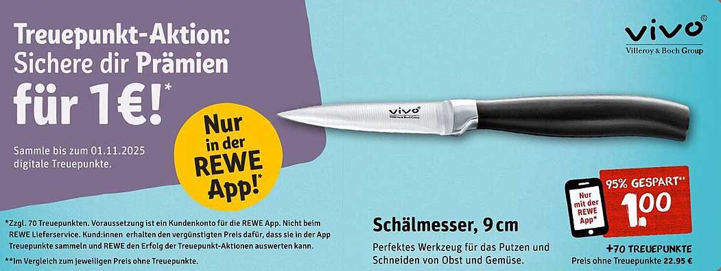 Schälmesser, 9 cm von vivo