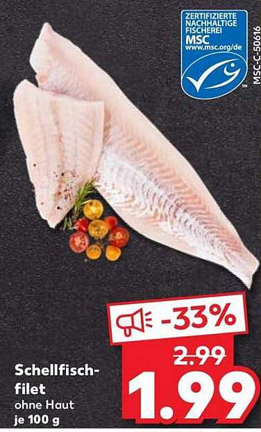 Schellfischfilet ohne Haut je 100 g