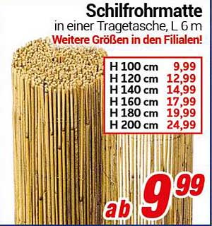 Schilfrohrmatte in einer Tragetasche, L 6 m