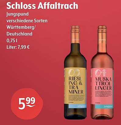 Schloss Affaltrach Jungspund verschiedene Sorten