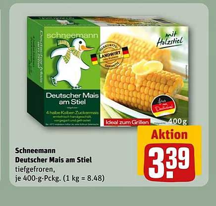 Schneemann Deutscher Mais am Stiel 400 g