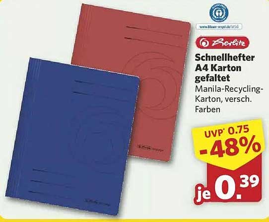Schnellhefter A4 Karton gefaltet