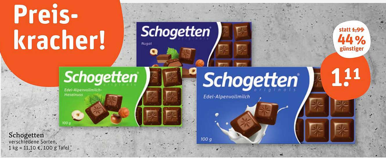 Schogetten – verschiedene Sorten 100 g