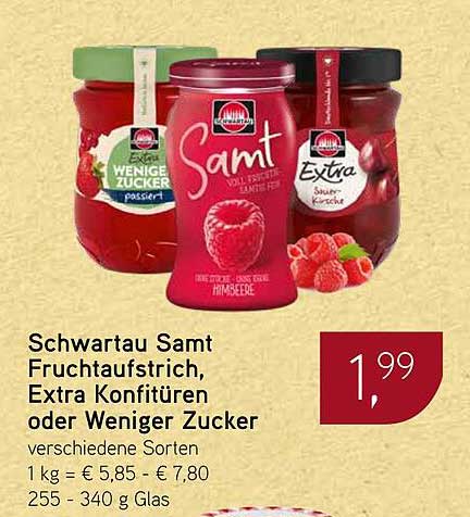 Schwartau Sam Fruchtaufstrich, Extra Konfitüren oder Weniger Zucker - verschiedene Sorten