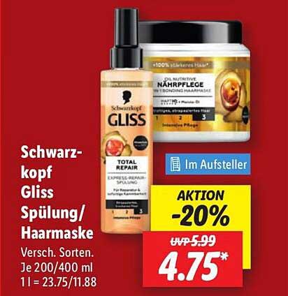 Schwarzkopf Gliss Spülung/Haarmaske - Total Repair