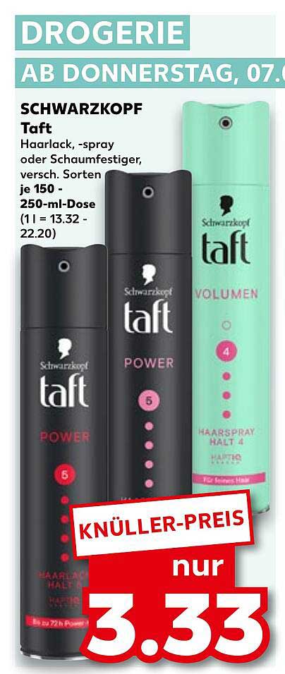 SCHWARZKOPF Taft Haarspray, -spray oder Schaumfestiger