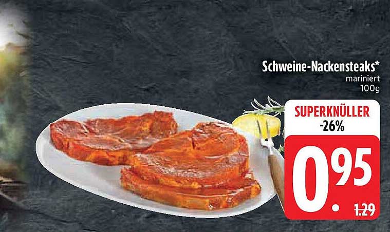 Schweine-Nackensteaks, mariniert - 100g