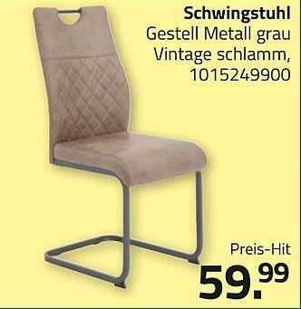 Schwingstuhl Metall grau Vintage schlam