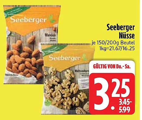 Seeberger Nüsse 150/200g Beutel - Gültig vom 03.08.2025 bis 09.08.2025