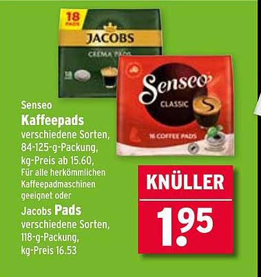 Senseo und Jacobs Kaffee-Pads – Unschlagbare Preise!