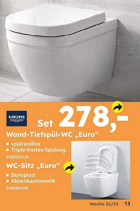 Set 278,- Wand-Tiefspül-WC „Euro“