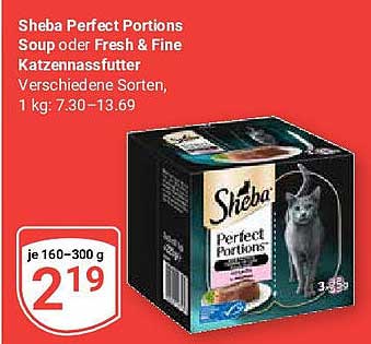Sheba Perfect Portions Soup oder Fresh & Fine Katzen Nassfutter, 160-300 g, 2,19