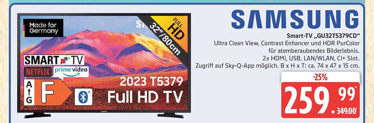 Smart-TV "GU32T5379CD" - 32" Full HD von Samsung