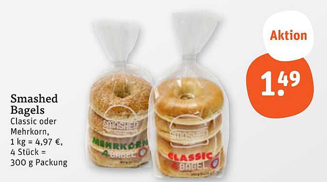Smashed Bagels - Classic oder Mehrkorn