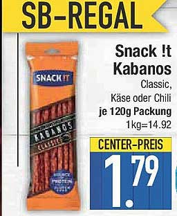 Snack !t Kabanos Classic, Käse oder Chili - je 120g Packung