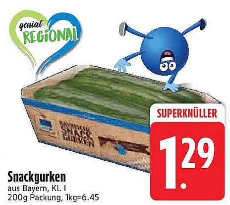 Snackgurken aus Bayern, Kl. I - 200g Packung