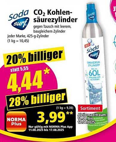 Soda Surf CO2 Kohlensäurezylinder
