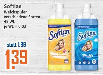 Softlan Weichspüler verschiedene Sorten 45 WL