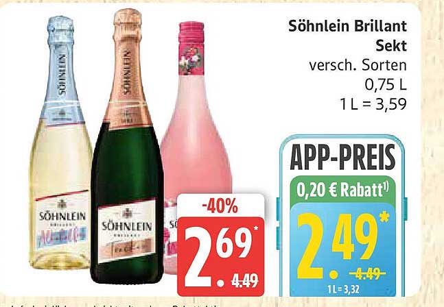 Söhnlein Brillant Sekt verschiedene Sorten 0,75 L