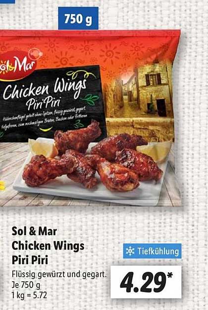 Sol & Mar Chicken Wings Piri Piri - 750 g