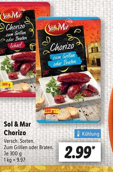 Sol & Mar Chorizo zum Grillen oder Braten